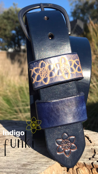 Boho Vintage Style 'Funki' Belt in INDIGO