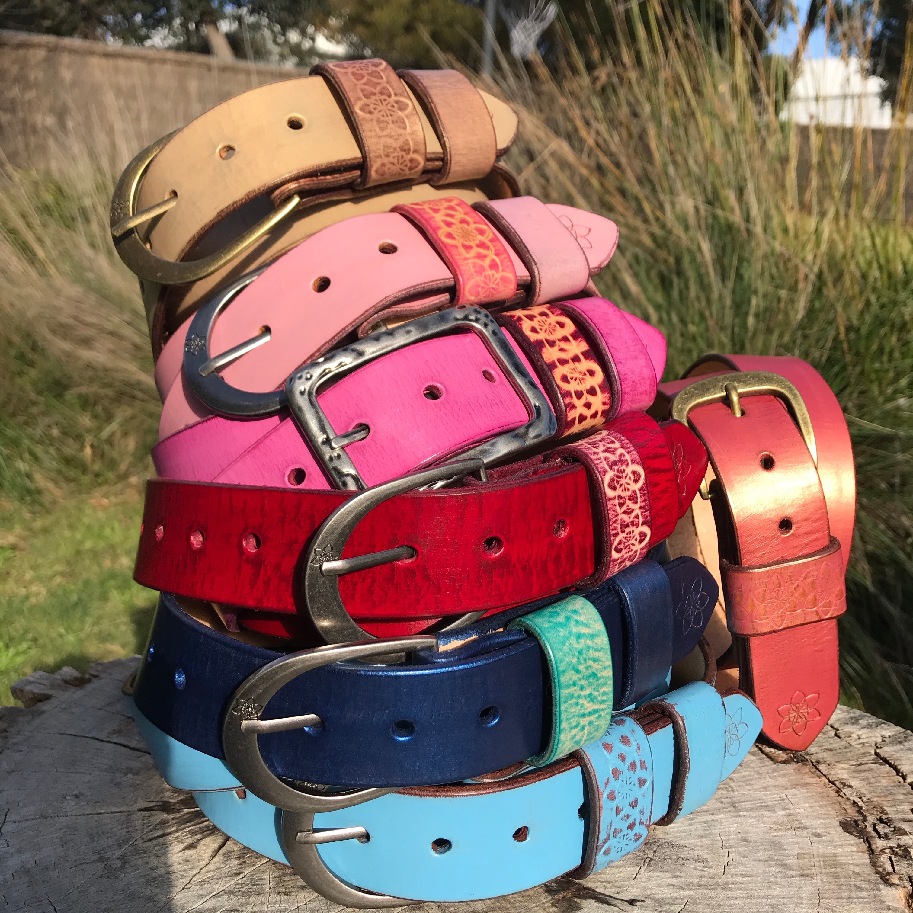 'Funki' Regular Width Belts Custom Handmade Painted Distressed Leather