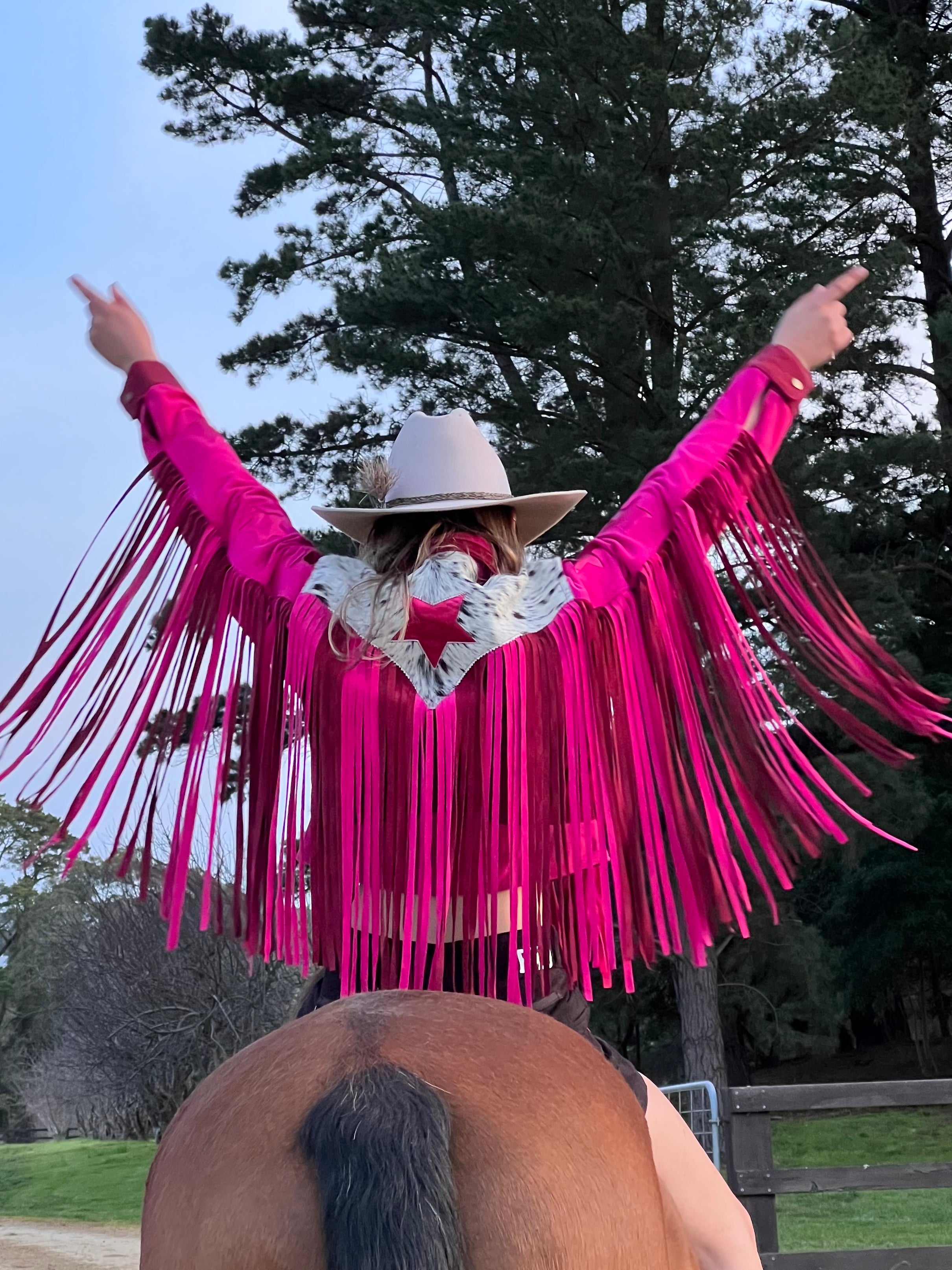 RocknRolll Retro Crop Suede Fringe Leather Jacket