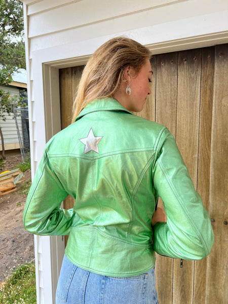 SALE Metallic Mint Star Jacket Large