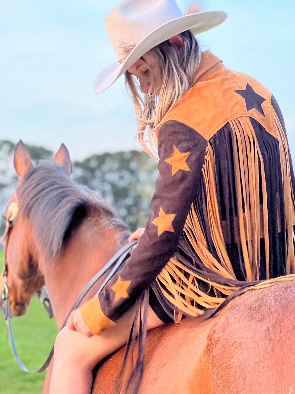 RocknRolll Retro Crop Suede Fringe Leather Jacket