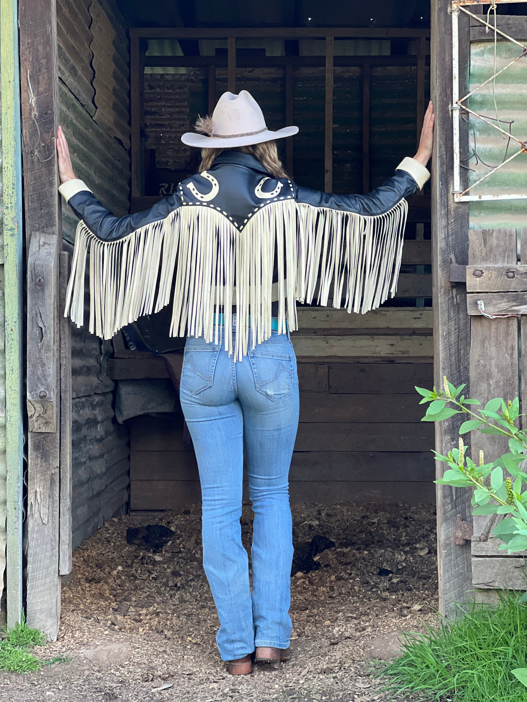 Lucky Fringe Cowgirl Custom Leather Jacket