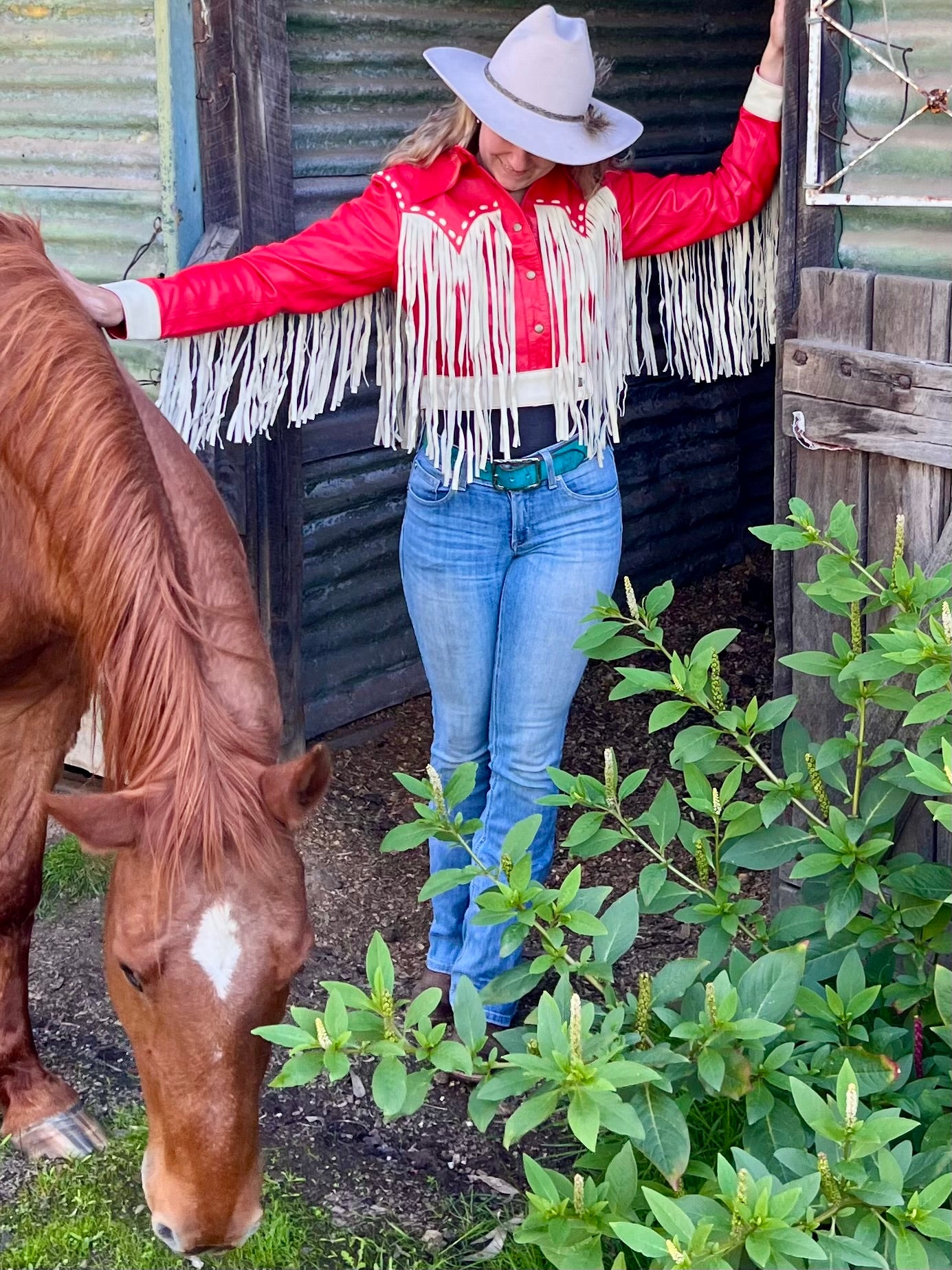 Lucky Fringe Cowgirl Custom Leather Jacket