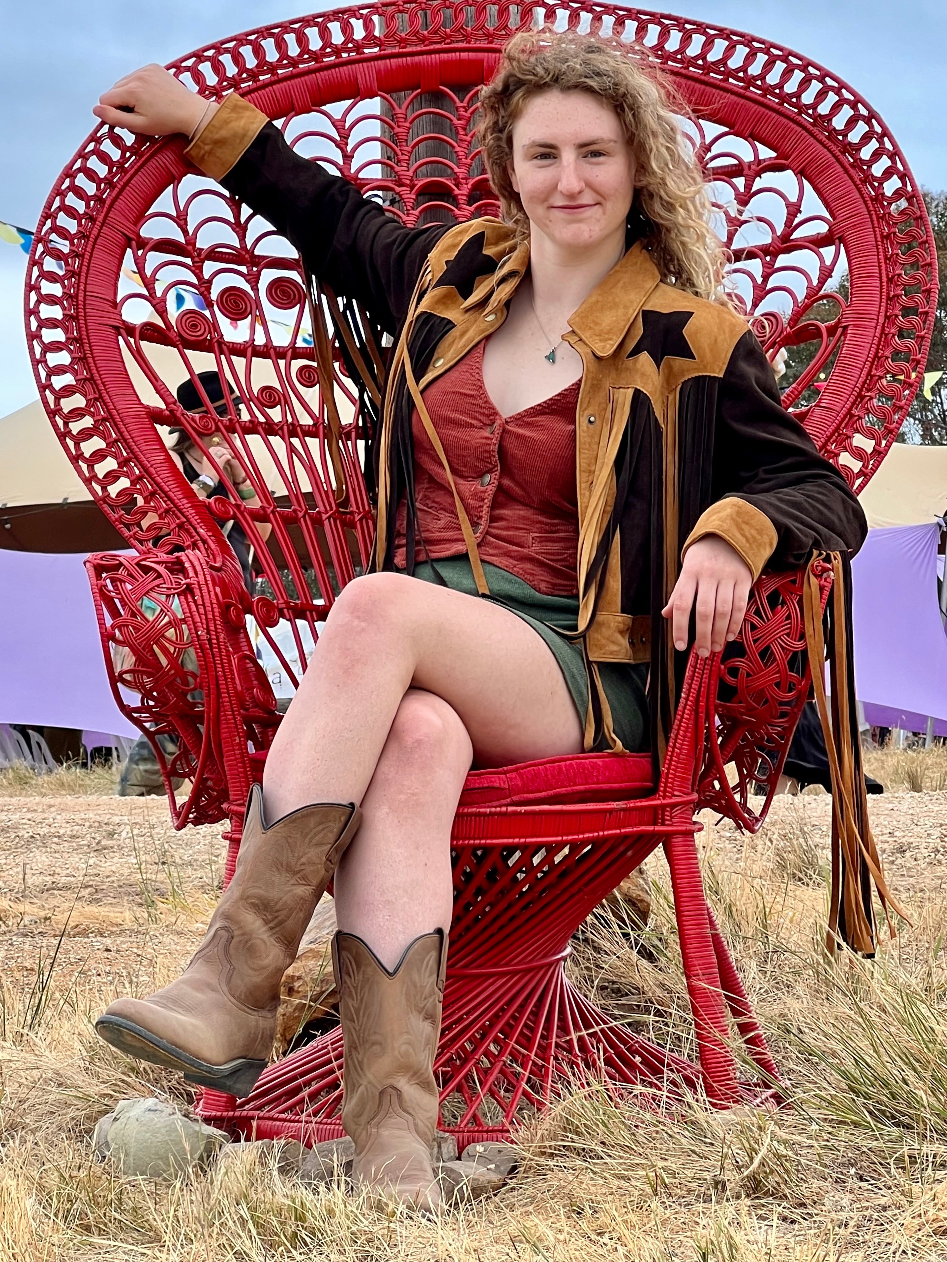 RocknRolll Retro Crop Suede Fringe Leather Jacket