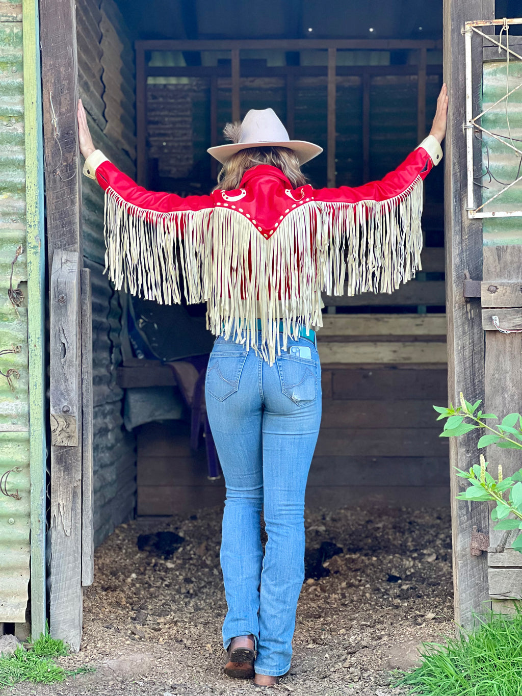 Lucky Fringe Cowgirl Custom Leather Jacket