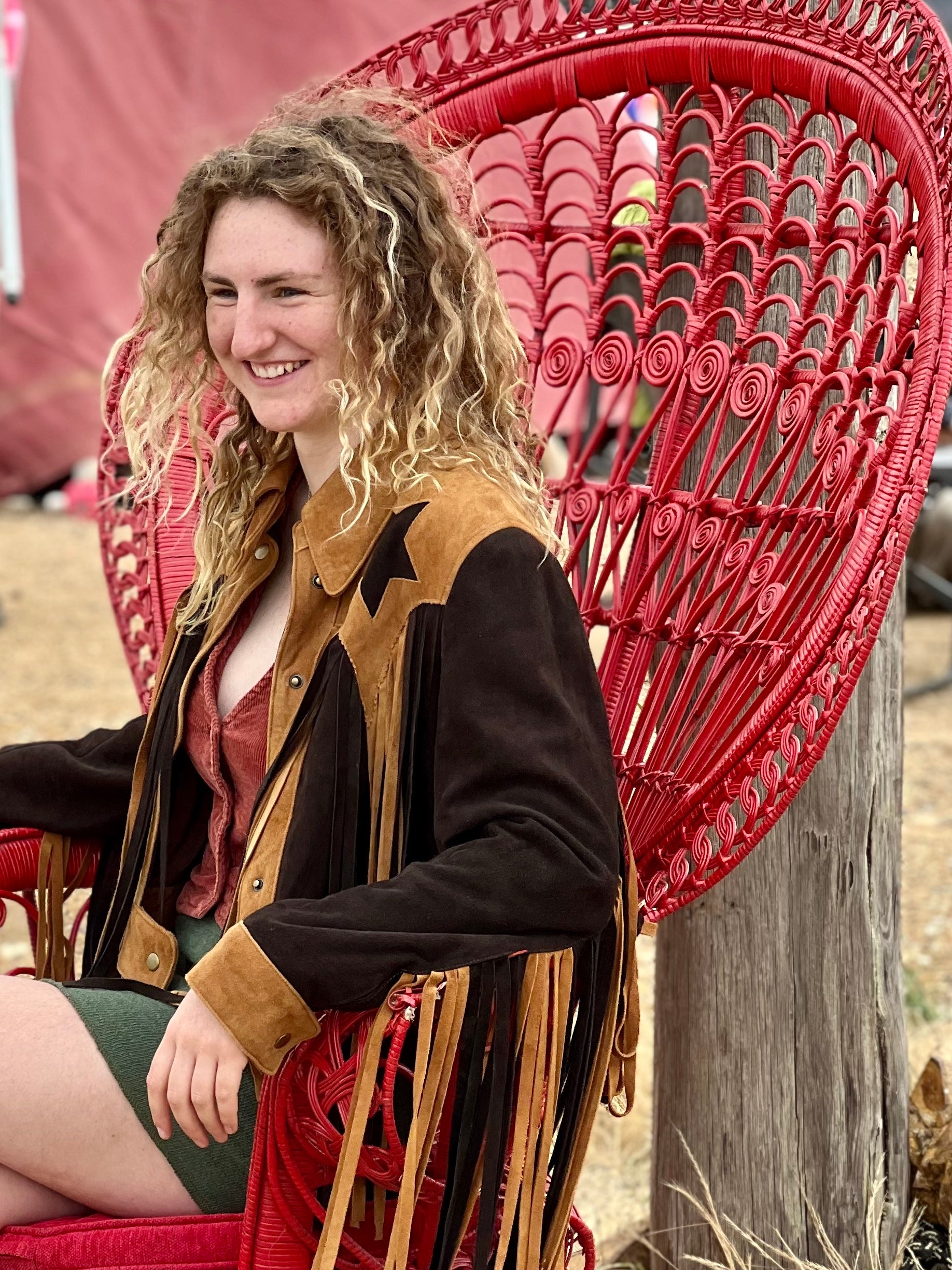 RocknRolll Retro Crop Suede Fringe Leather Jacket