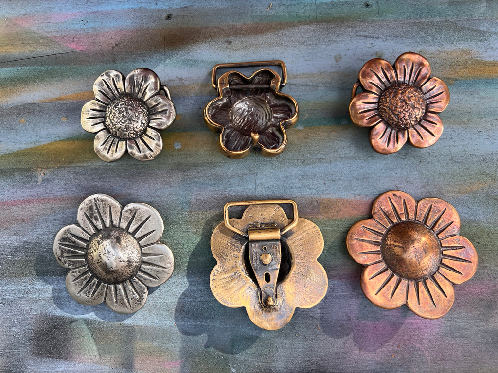 Boho Daisy Flower Handmade Buckle with or without Belt