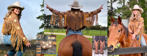 fringe cowgirl style leather jacket
