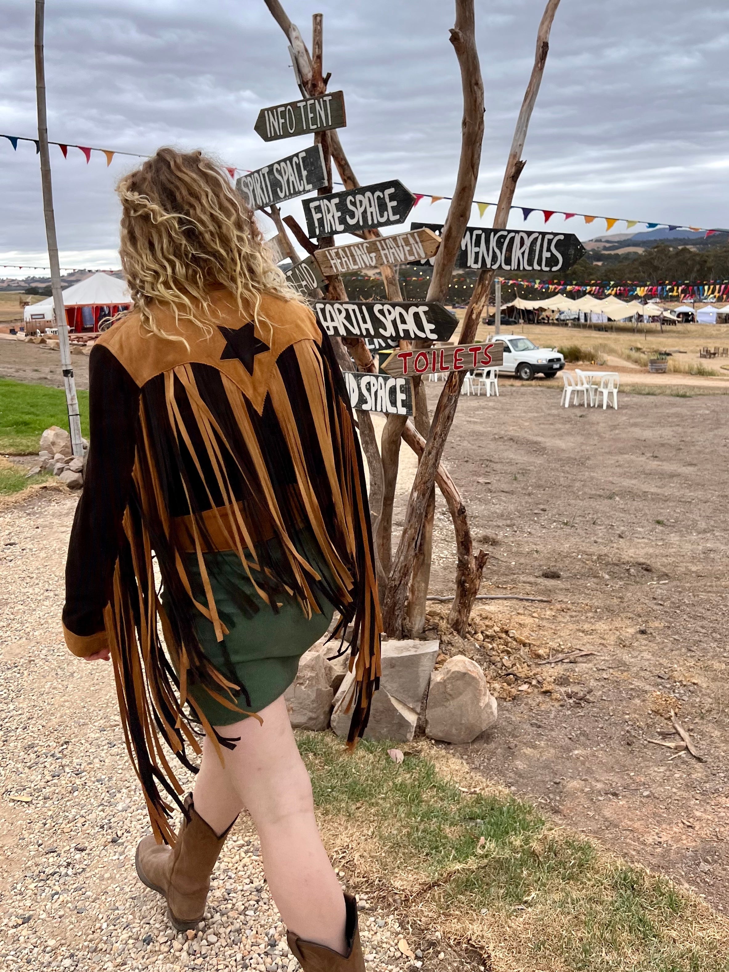 RocknRolll Retro Crop Suede Fringe Leather Jacket