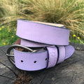 Mens + Womens Distressed Leather Lavender Purple Painted Funki Belt
