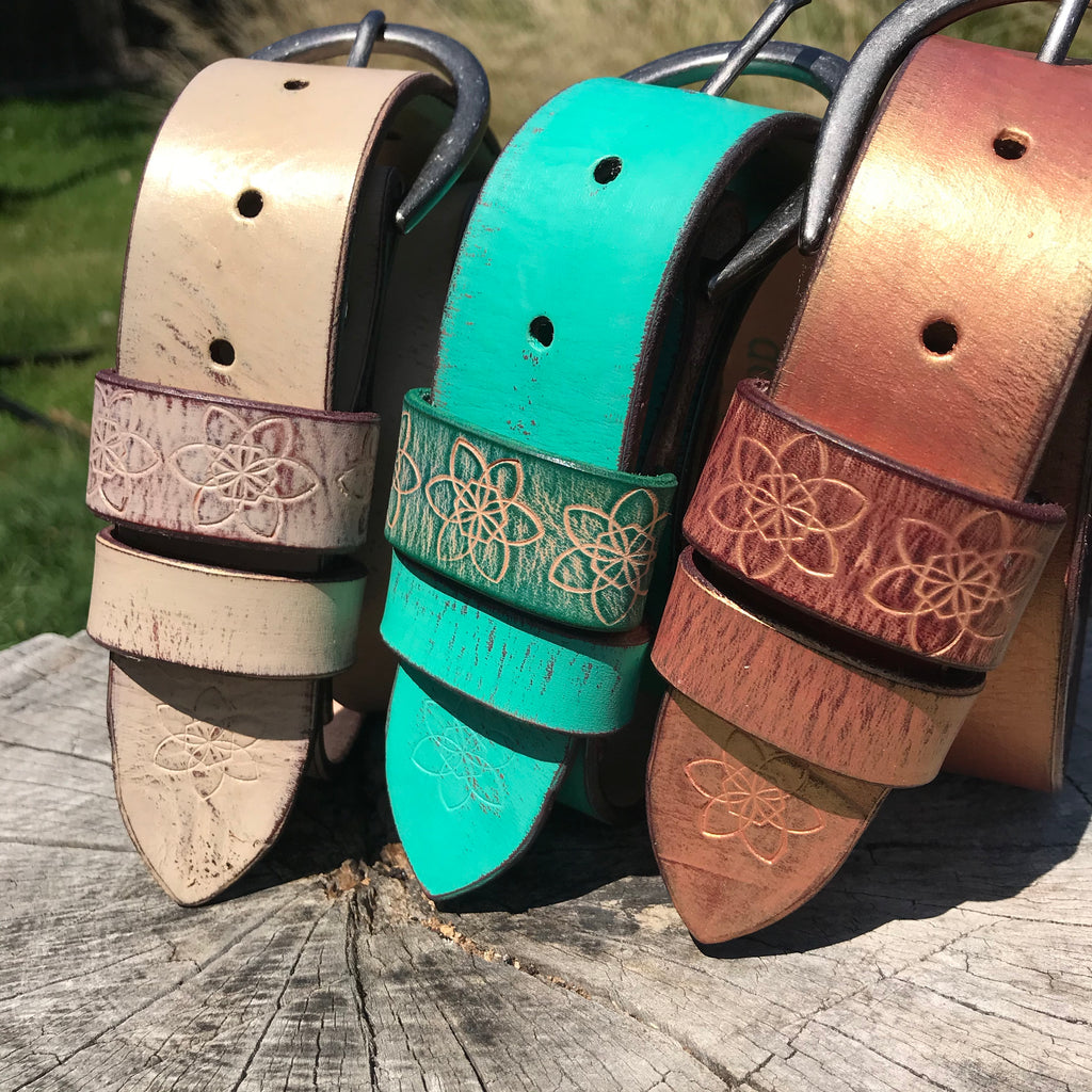 Funki 38mm Belt - Colour Custom Handmade Painted Distressed Leather
