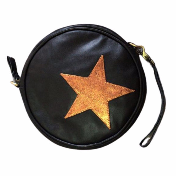 Round Cross Body Bag Black Star