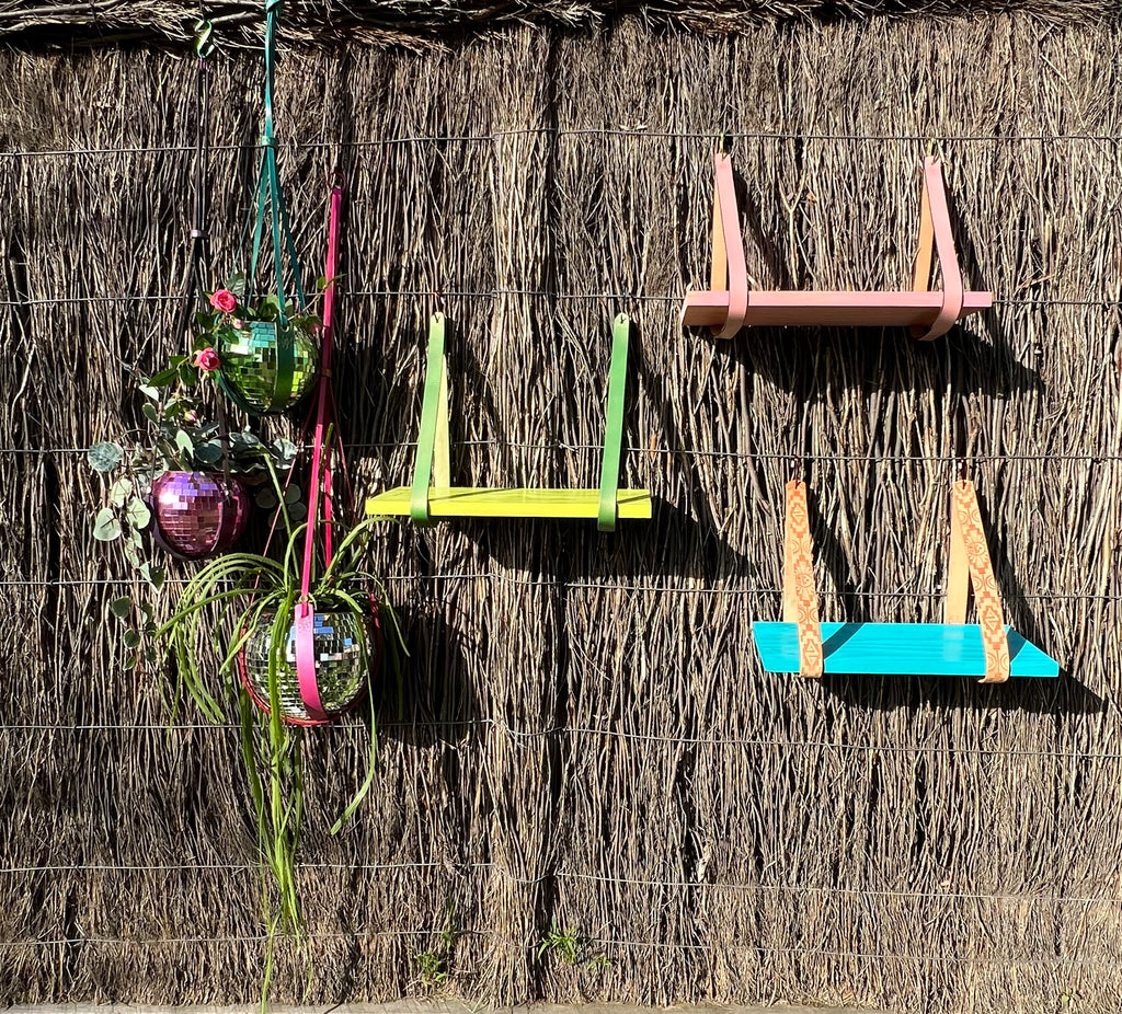 Leather Hanging Floating Shelf Brackets