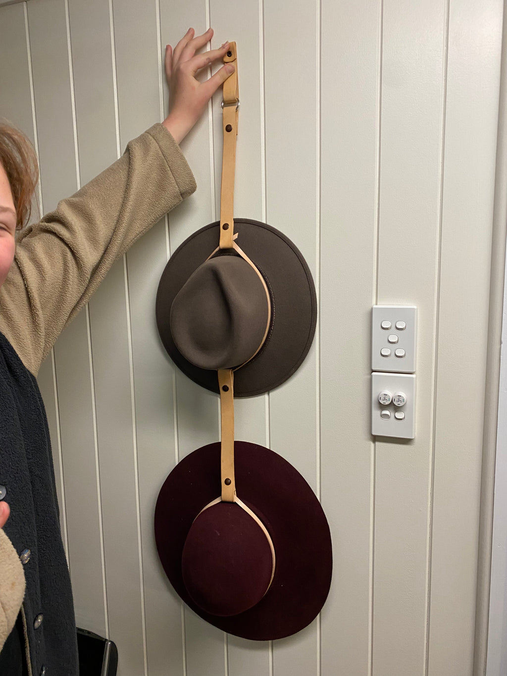 Hat Storage Leather Hanger Wall Hook Hanging Storage