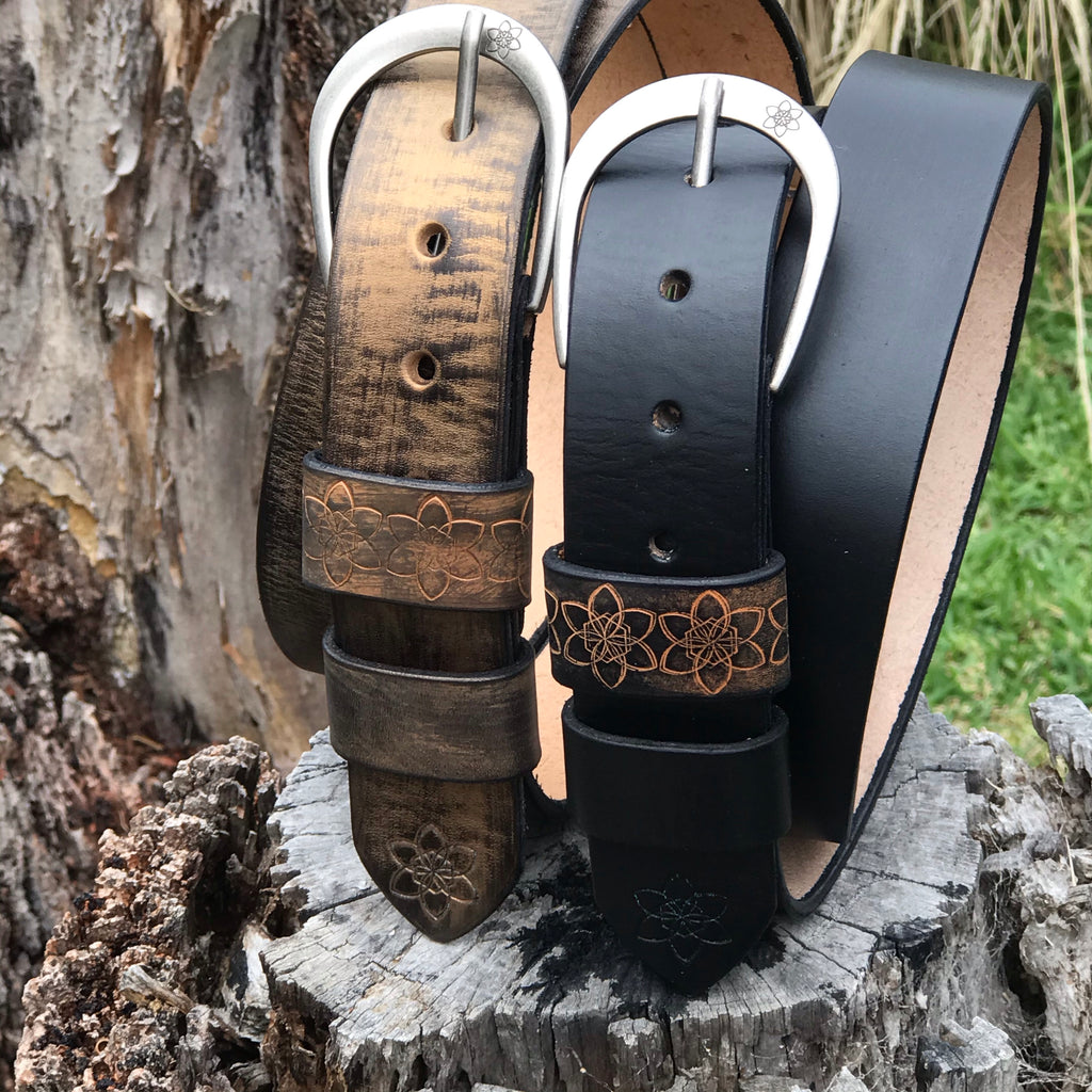 Boho Vintage Style 'Funki' Belt in Onyx/Black