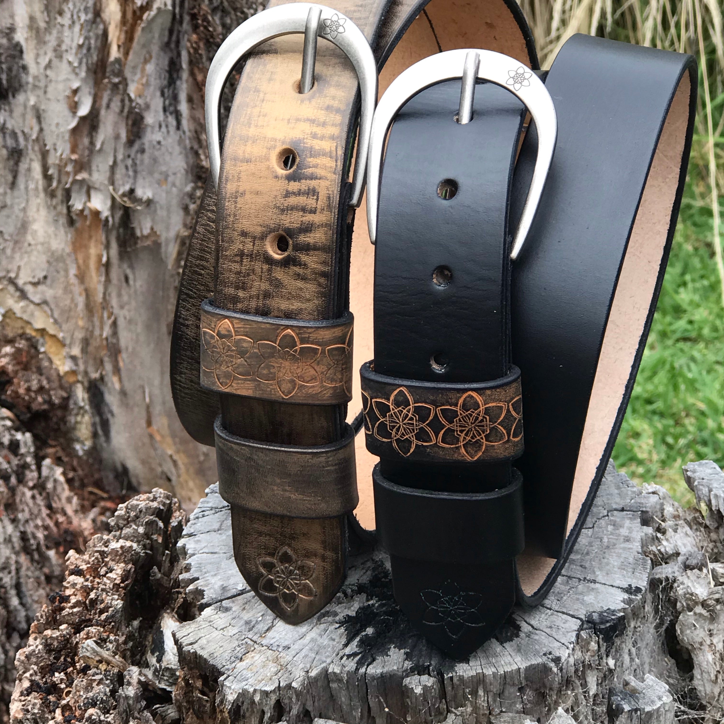 Boho Vintage Style 'Funki' Belt in Onyx/Black