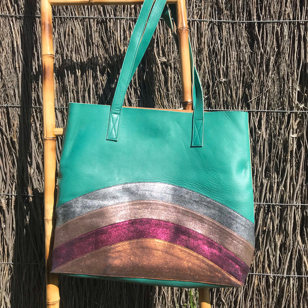Turquoise Rainbow Soul Tote