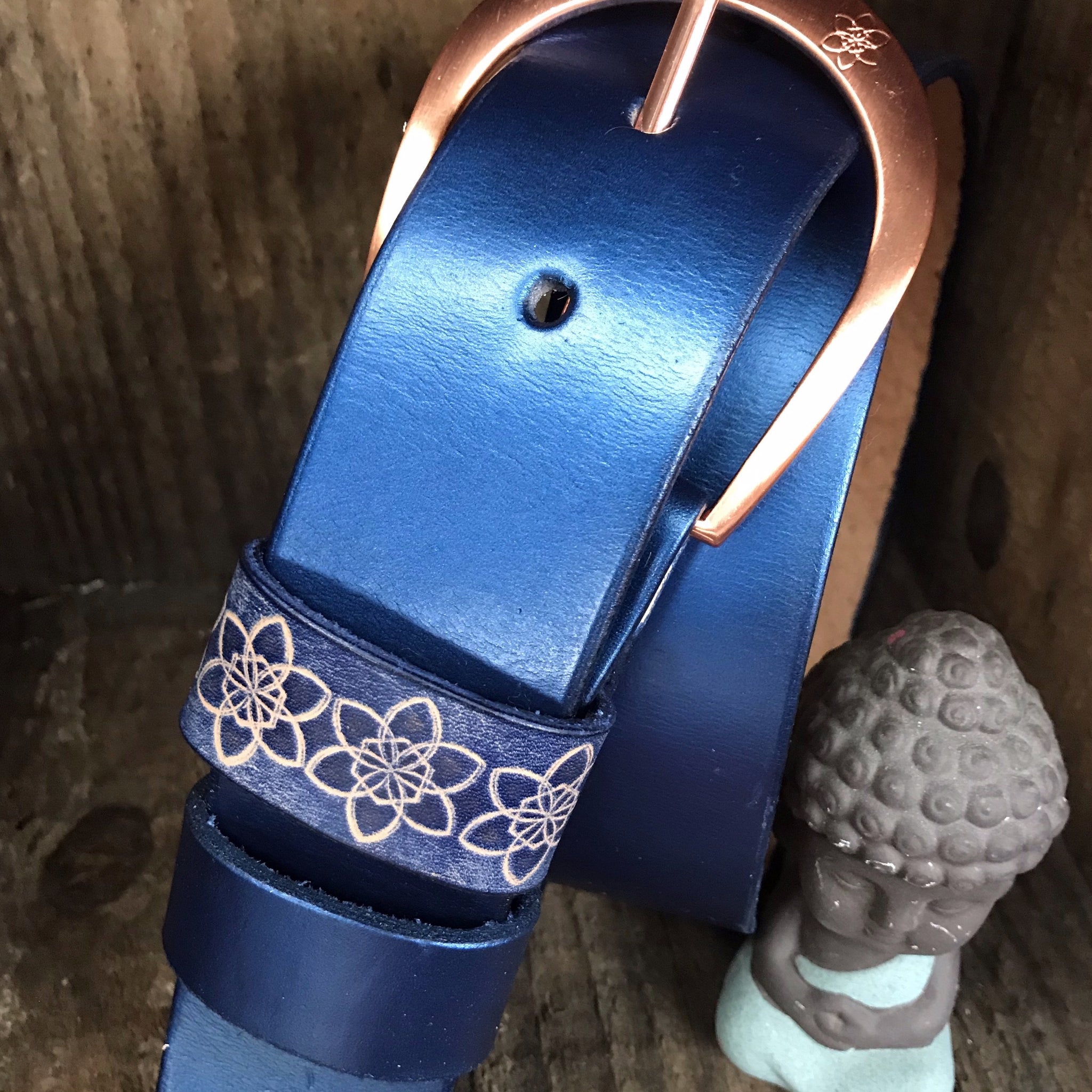 Boho Vintage Style 'Slinki' Belt in INDIGO Blue sparkle