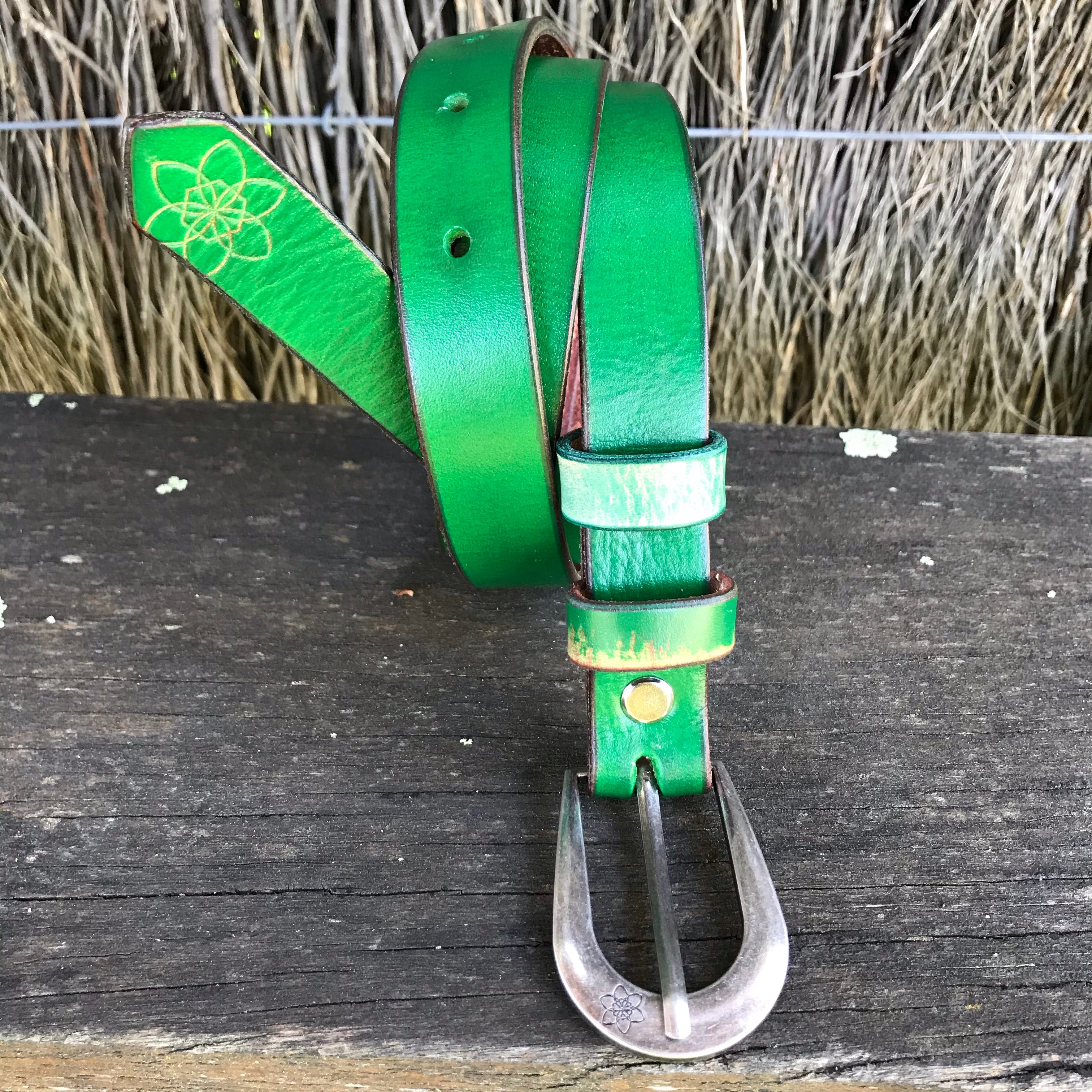 Boho Vintage Style' Slinki' Belt in Forest