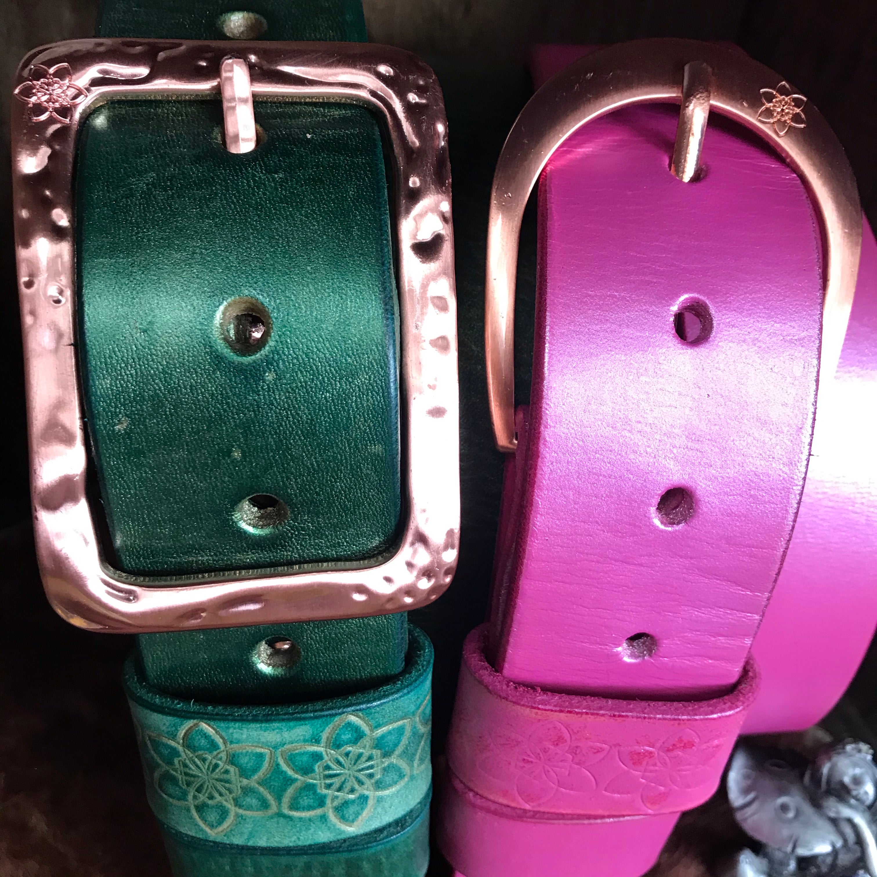 Metallic painted Leather Fairy Floss  'Funki'  Belt