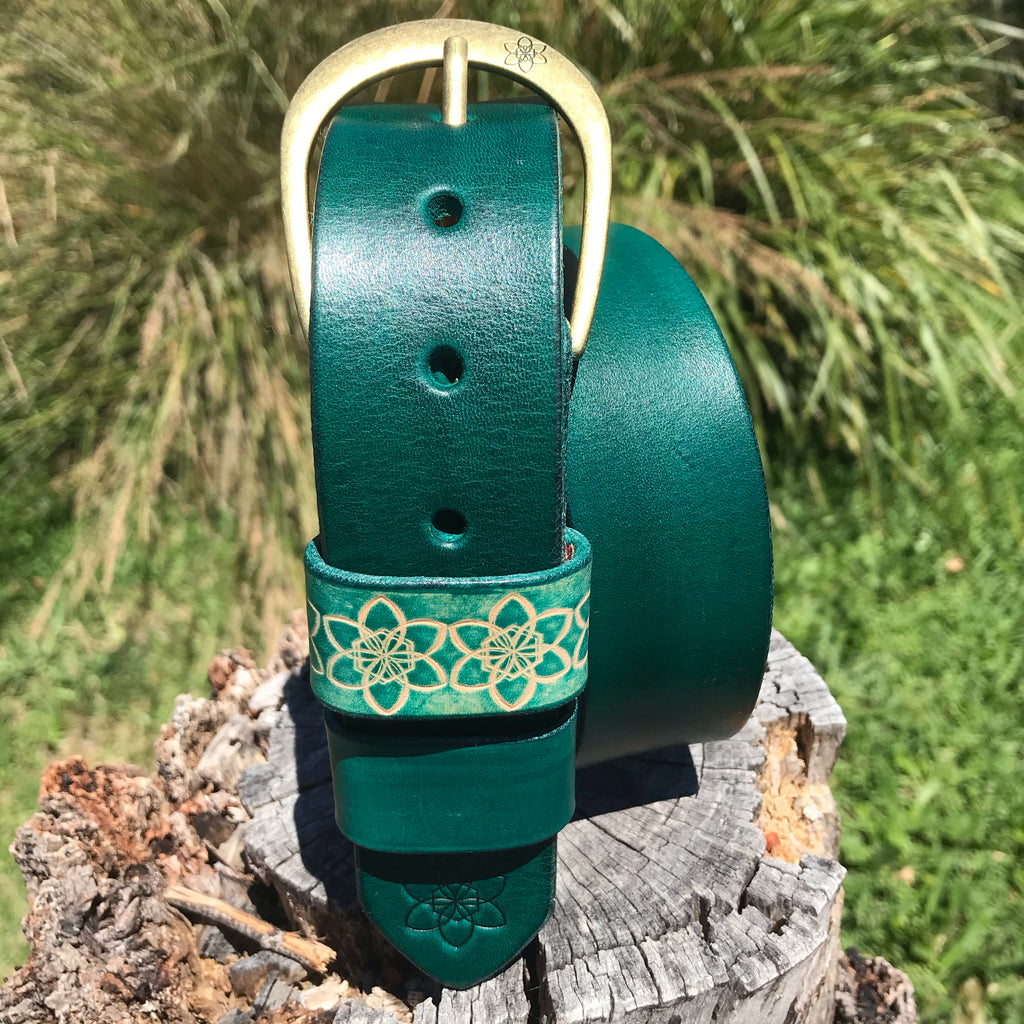 Boho Vintage Style 'Funki' Belt in EMERALD