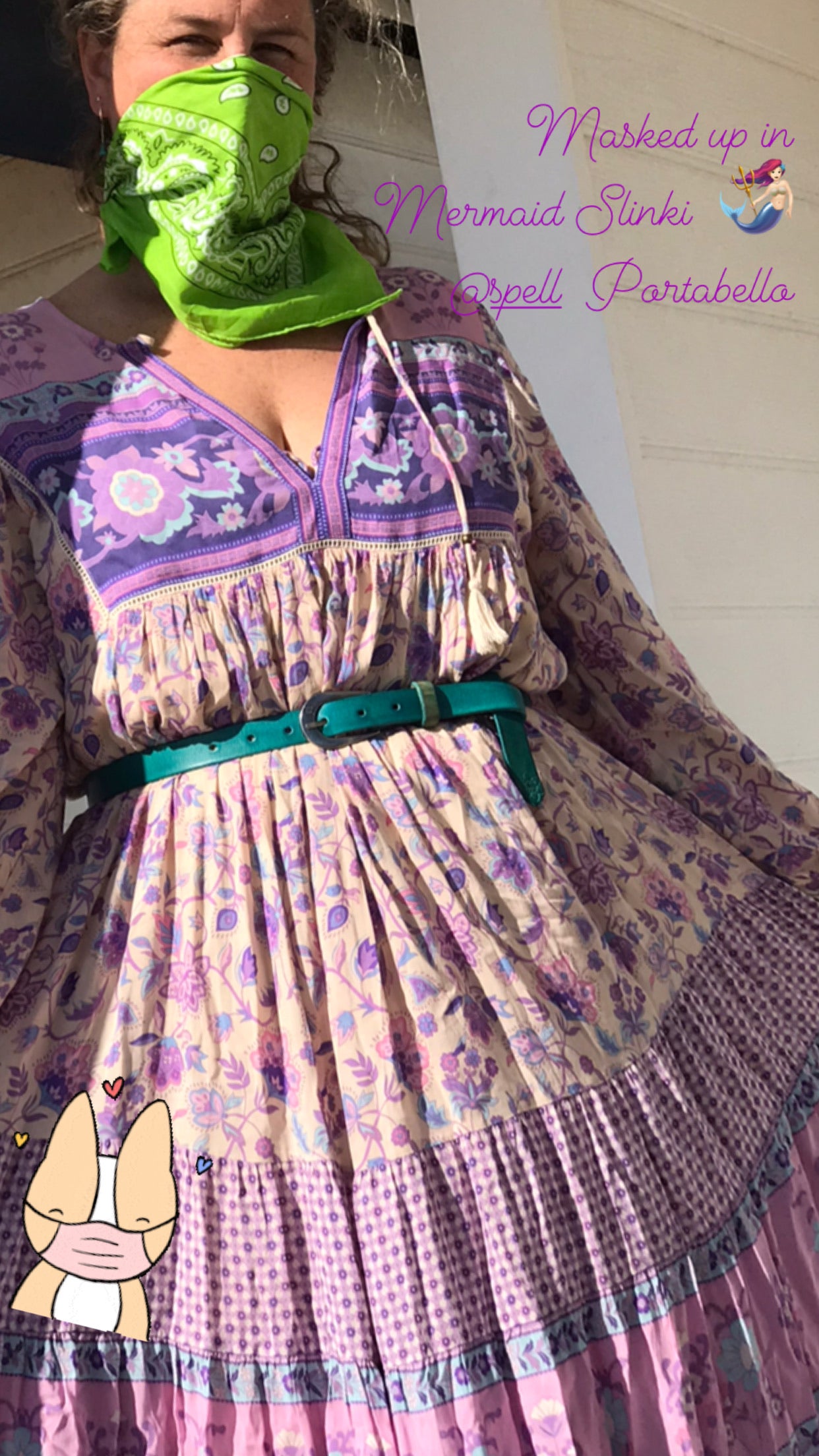 Boho Vintage Style' Slinki' Belt in Mermaid 🧜🏻‍♀️