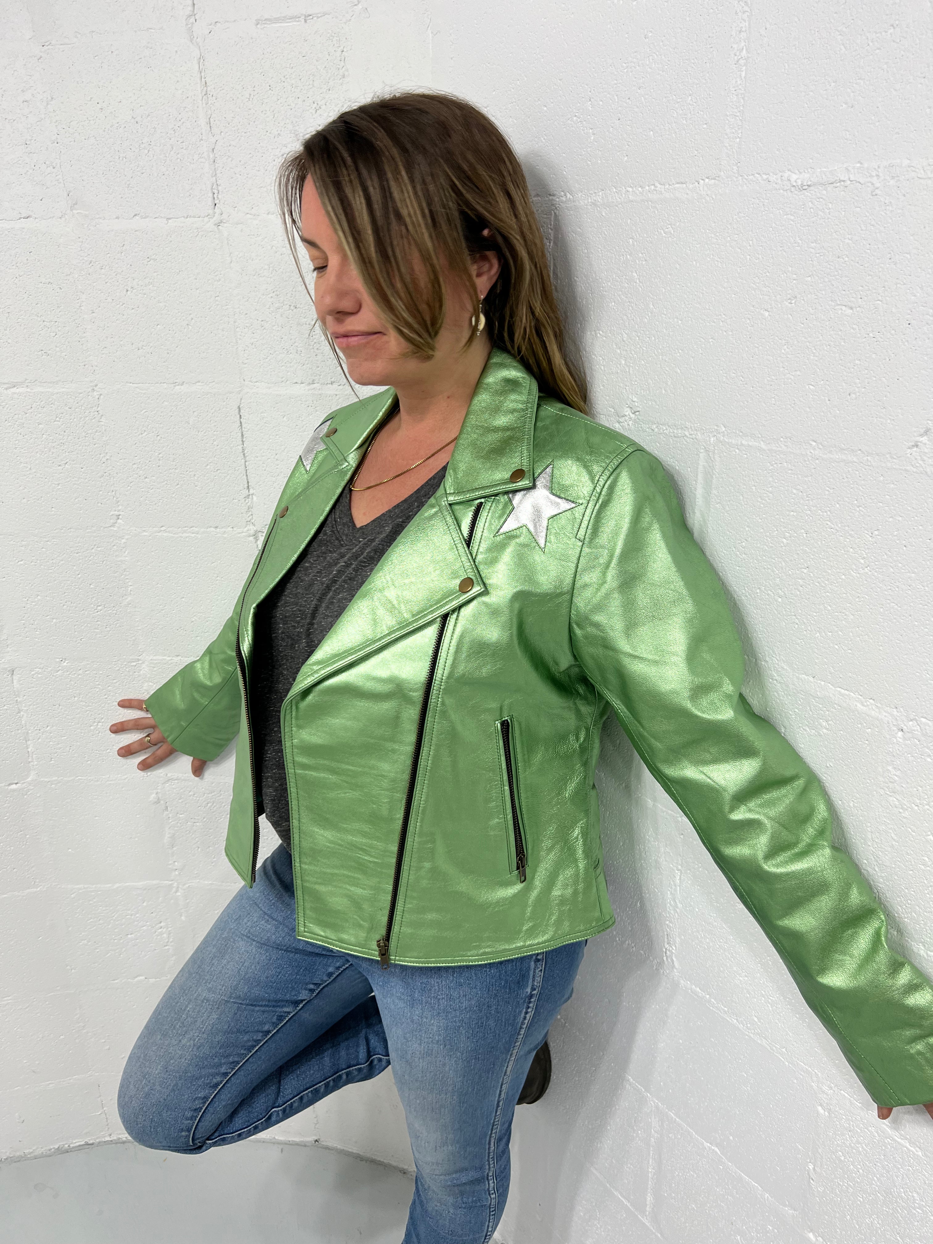 Stardust Biker Style Leather Jacket