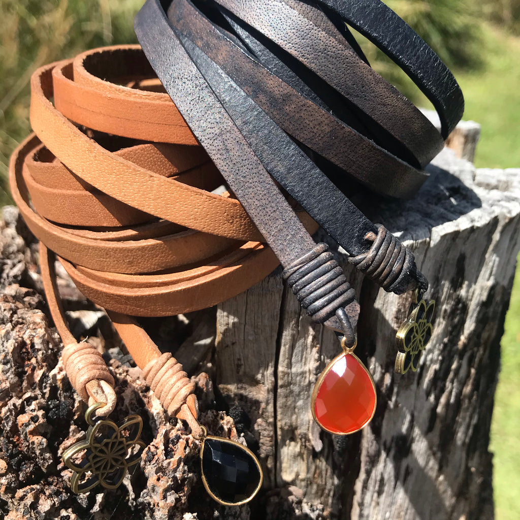 Wispi Gem Tie Belt  Natural