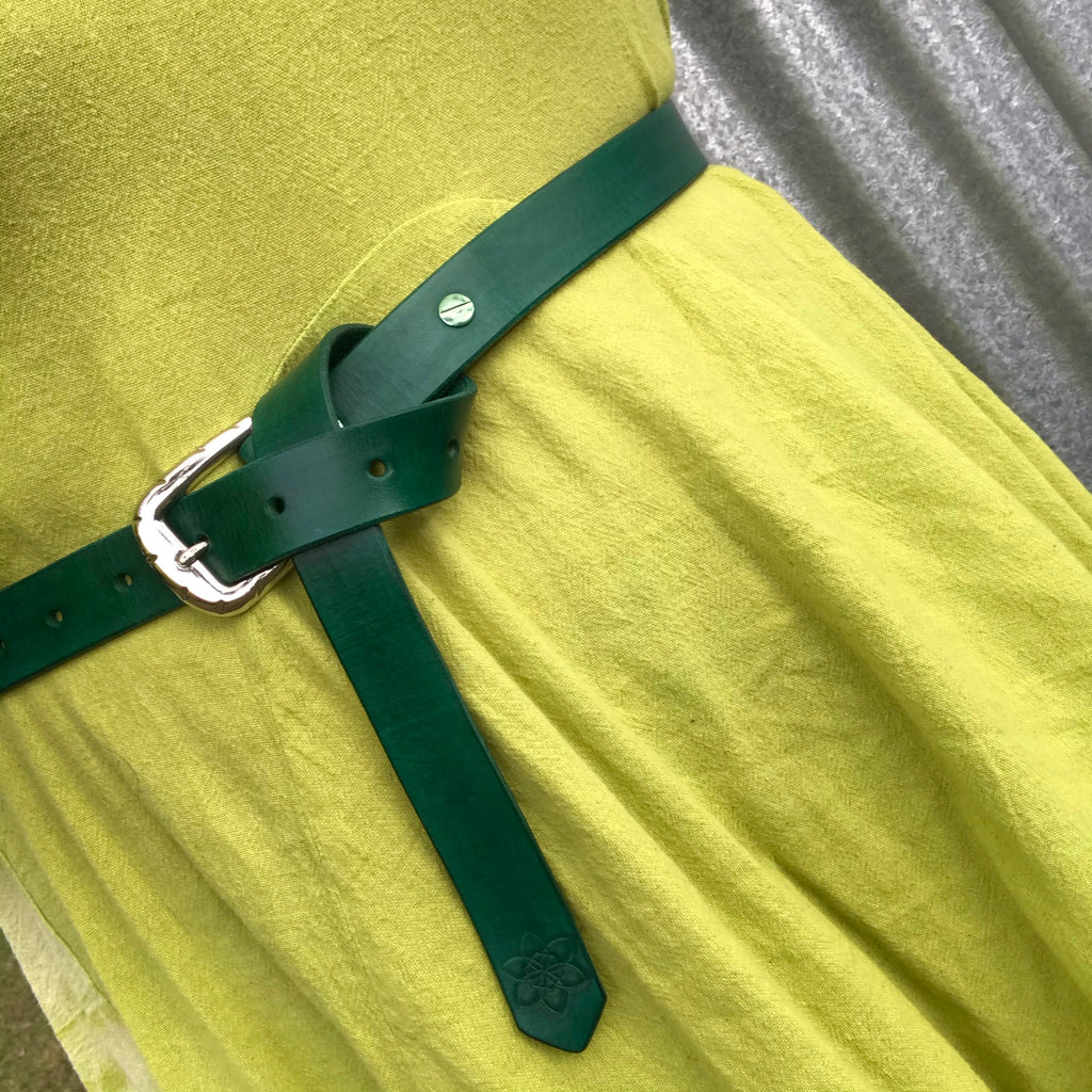 Boho Vintage Style' Slinki' Belt in Emerald