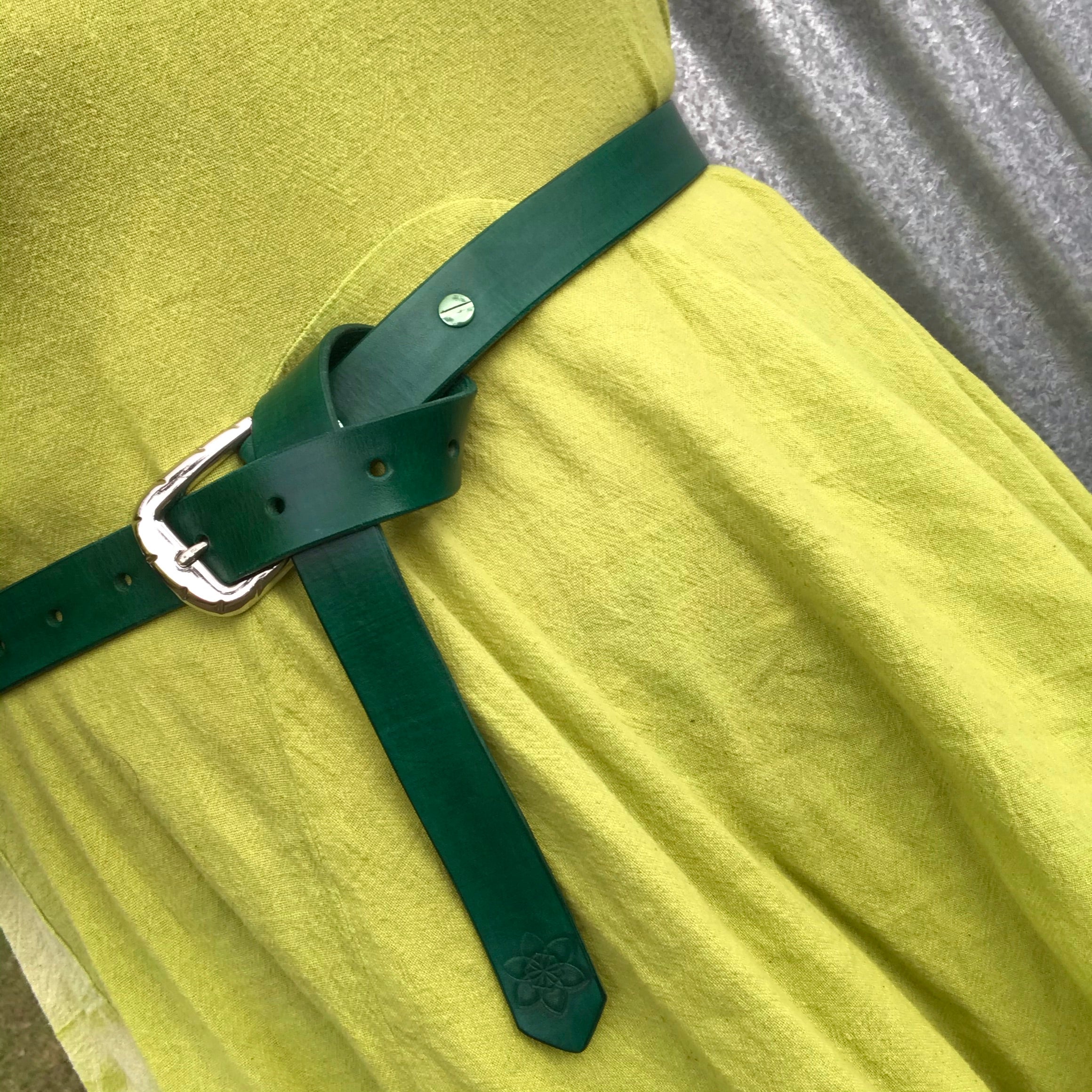 Boho Vintage Style' Slinki' Belt in Emerald