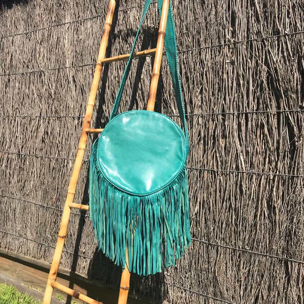Rainbow Soul Turquoise Round Boho Bag