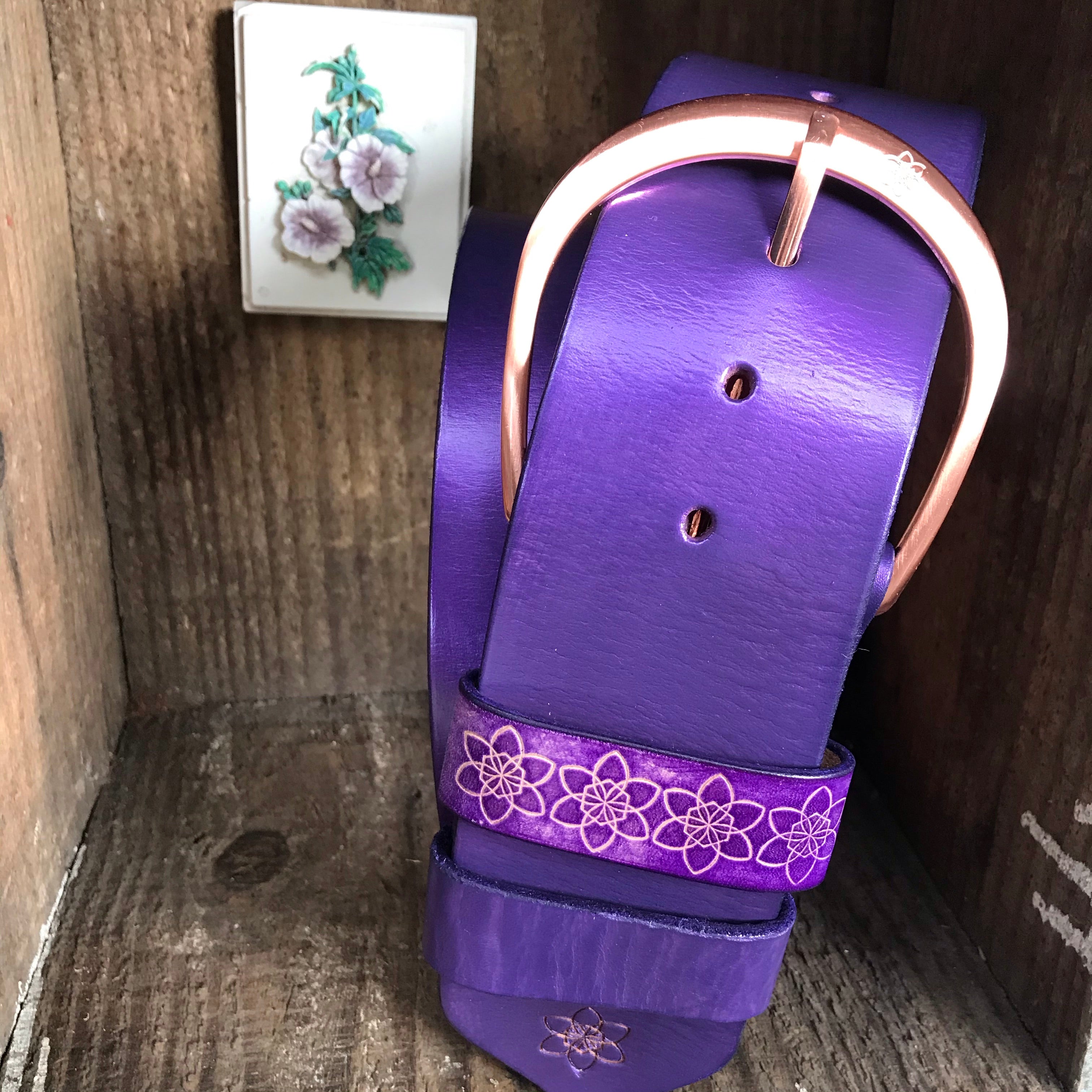 COSMOS Metallic Purple Hippi Wide Belt