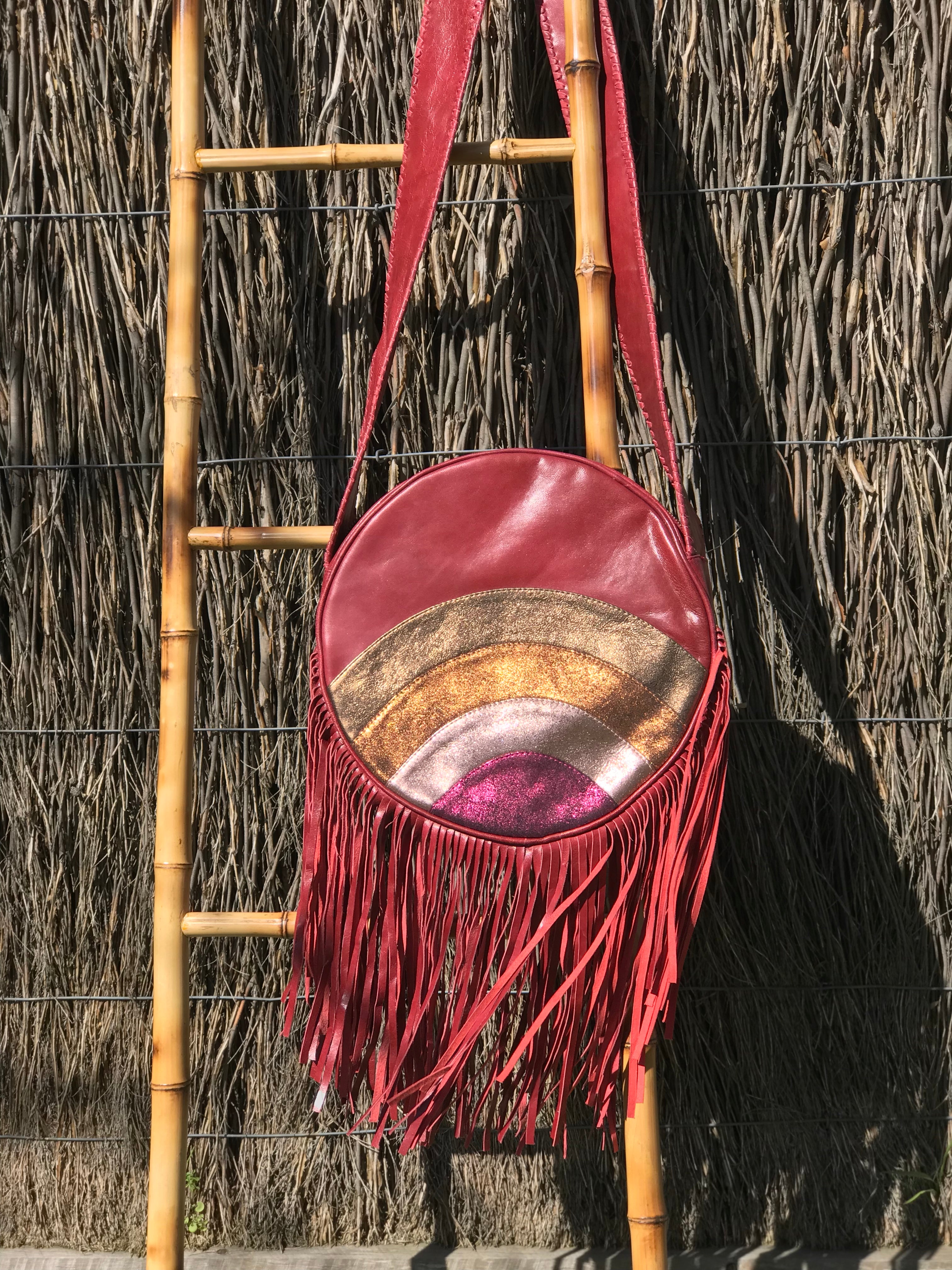 Rainbow Soul Cherry Round Boho Bag