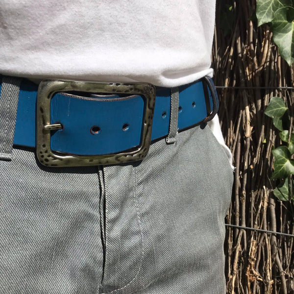 Vintage Style 'GROOVI'  STRAIGHT Belt in Neptune