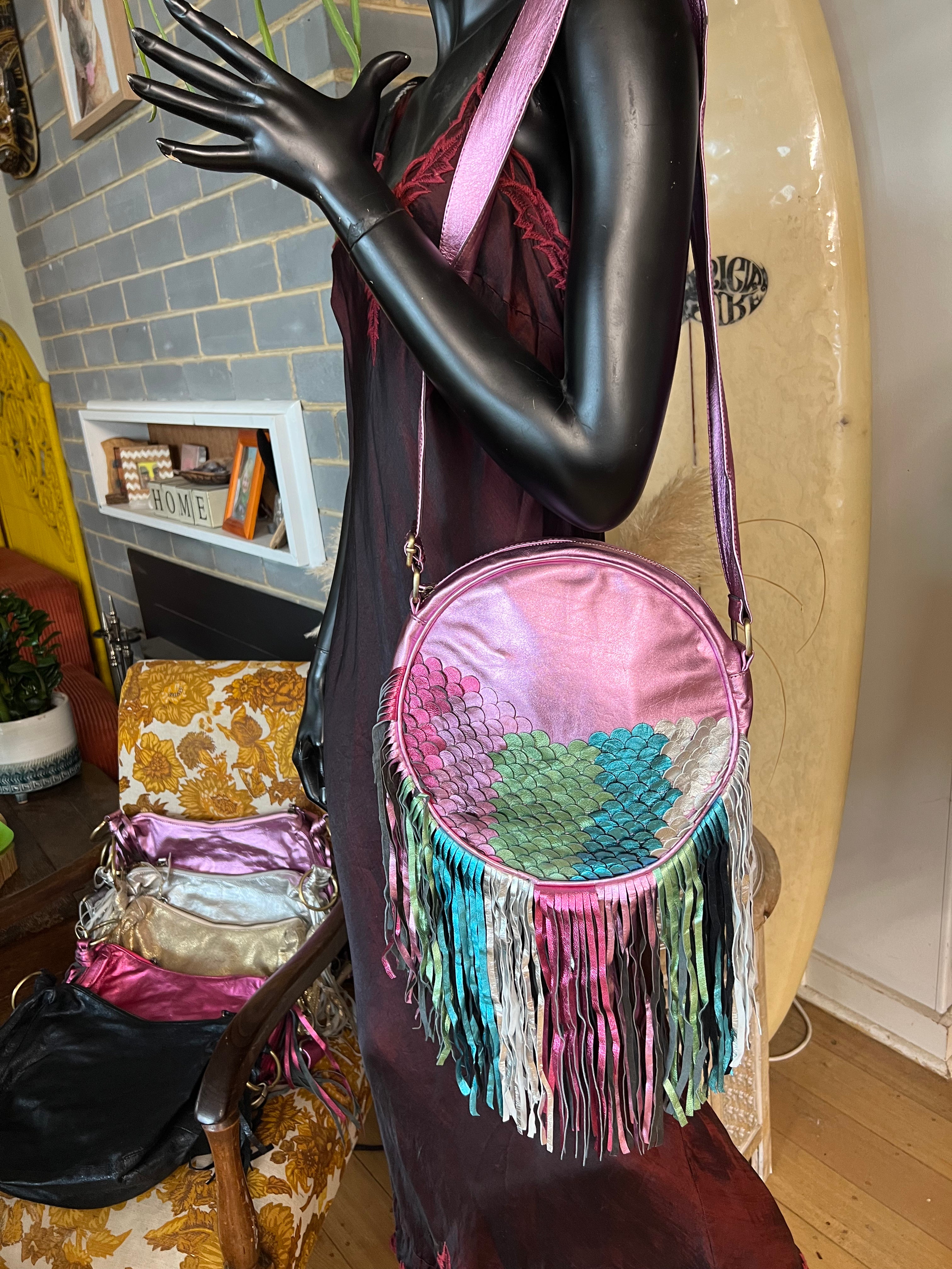 Mermaid Round Tassel Bag