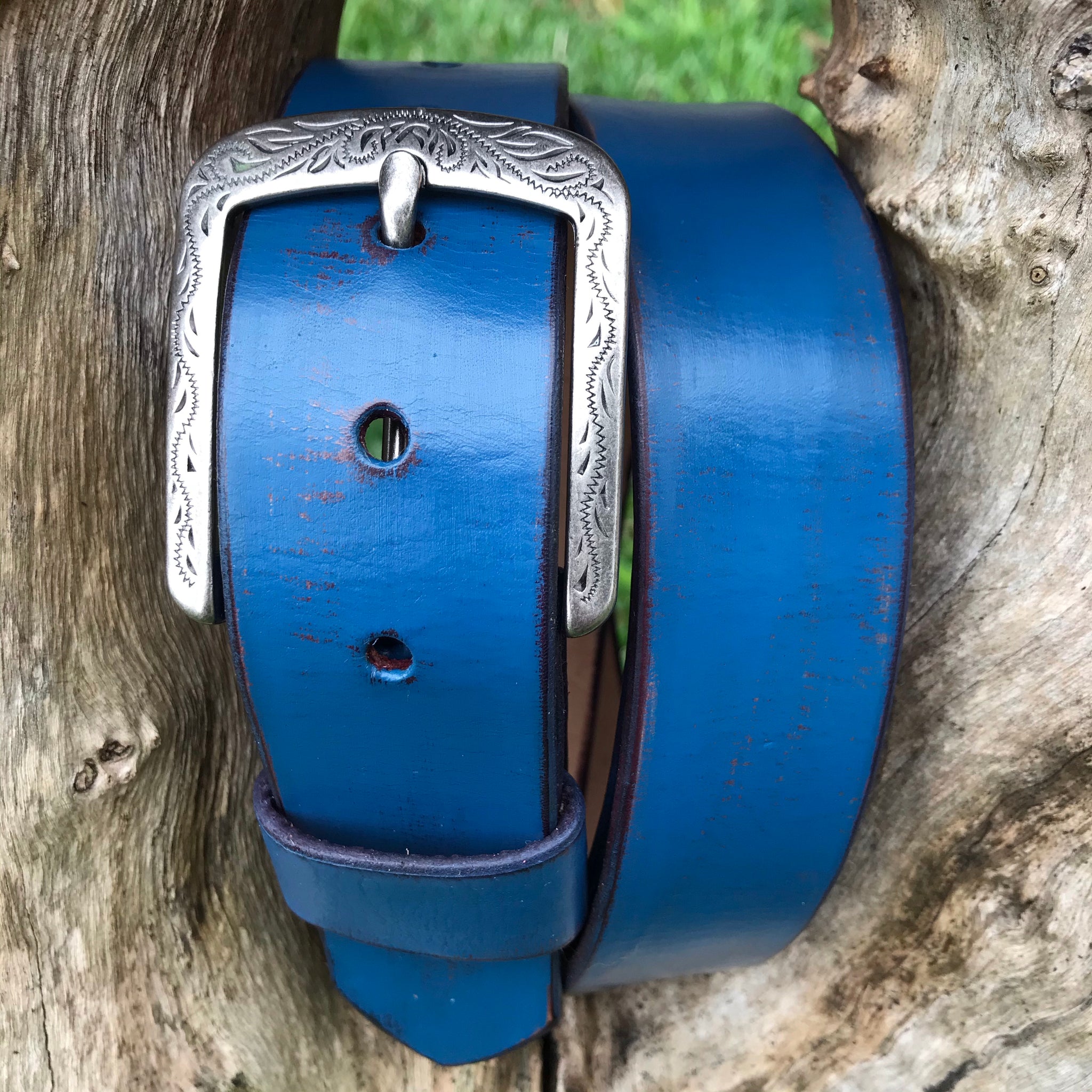 Boho Vintage Style 'Funki' Belt in Neptune Blue