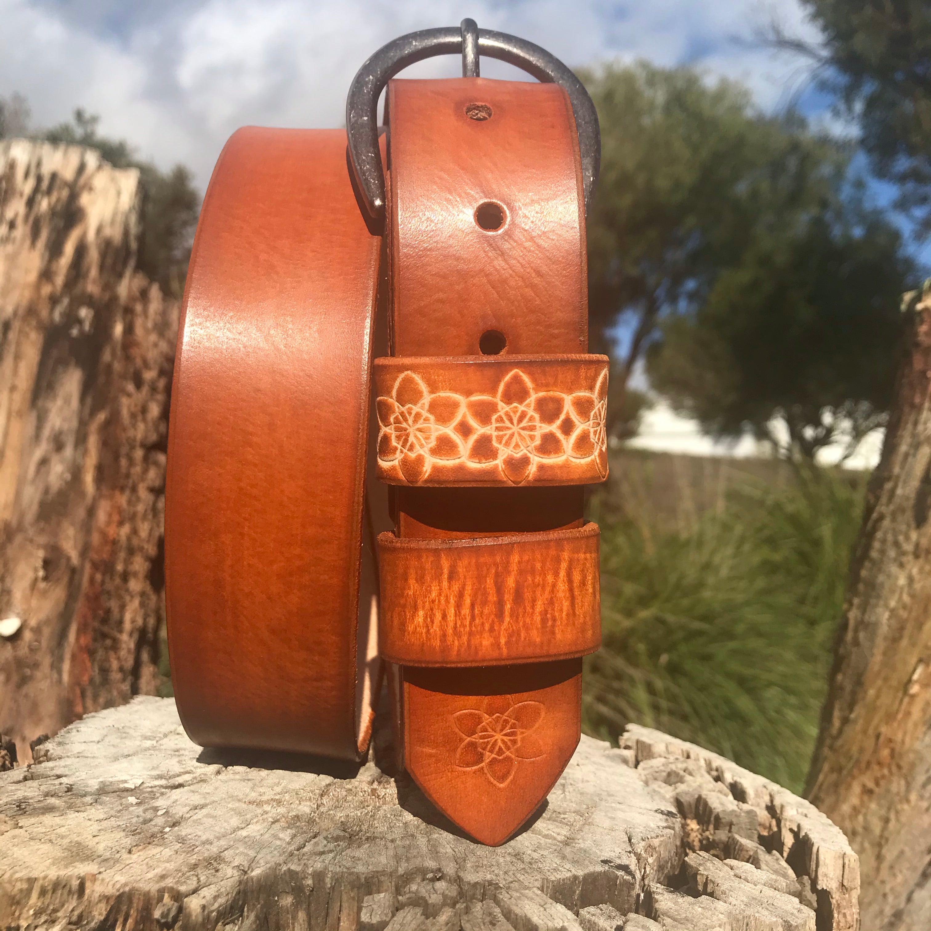 Dark Honey Tan  'Funki'  Belt
