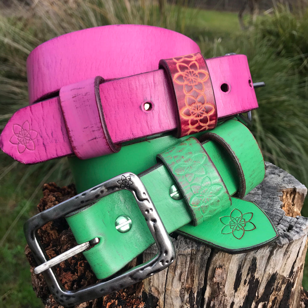 Boho Vintage Style 'Funki' Belt in Vintage Green
