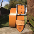 Distressed Leather HONEY Tan 'Funki' Belt