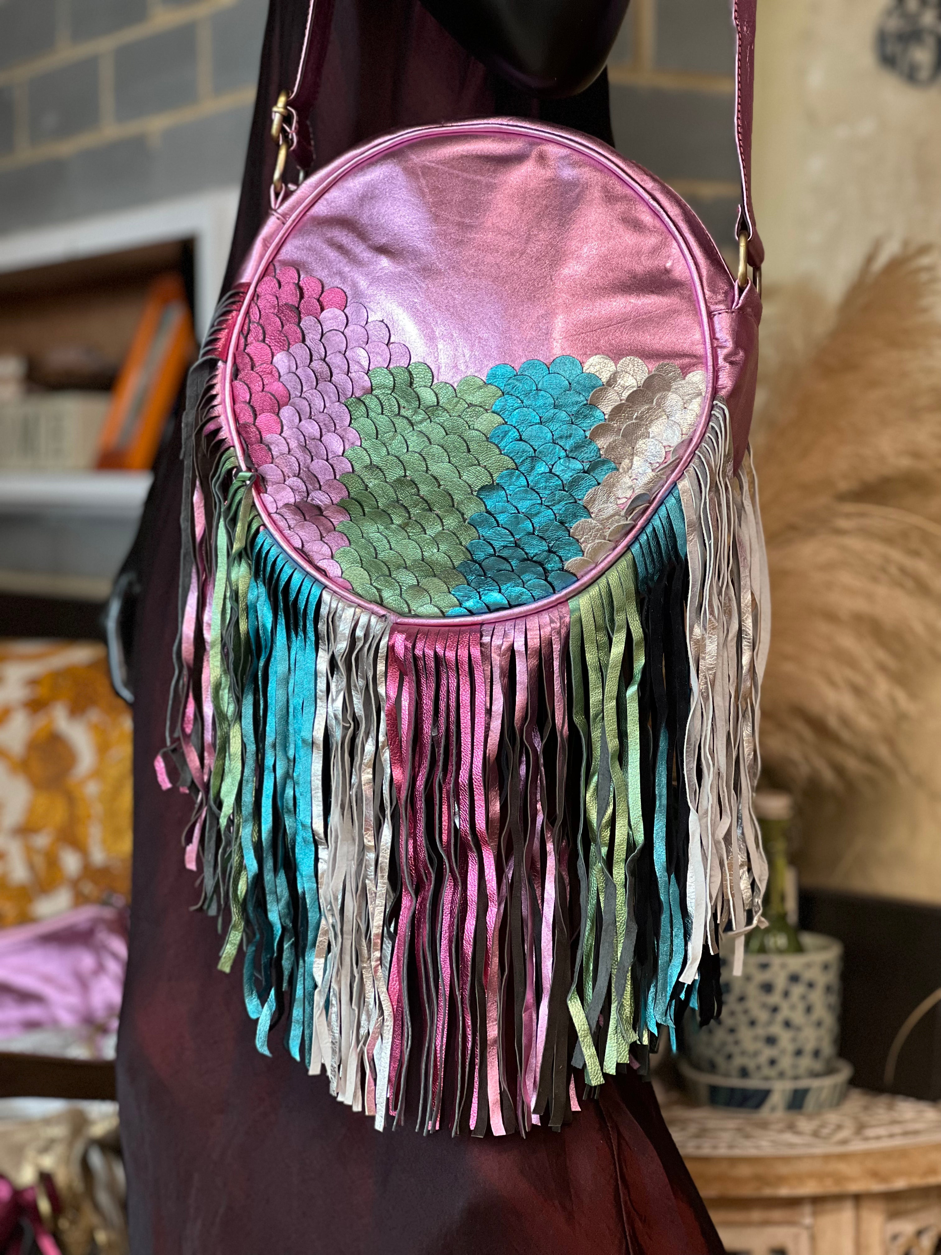 Mermaid Round Tassel Bag