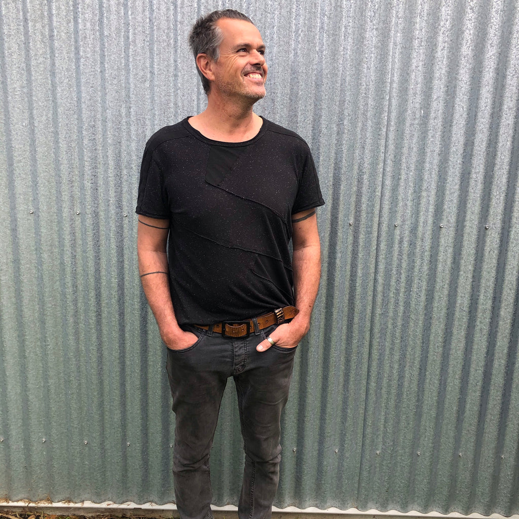 Funki 38mm Dirti Daffi  - Ultra Distressed leather Belt in MUDHONEY