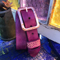 Mens + Womens Distressed Leather Mulberry  'Funki' Belt
