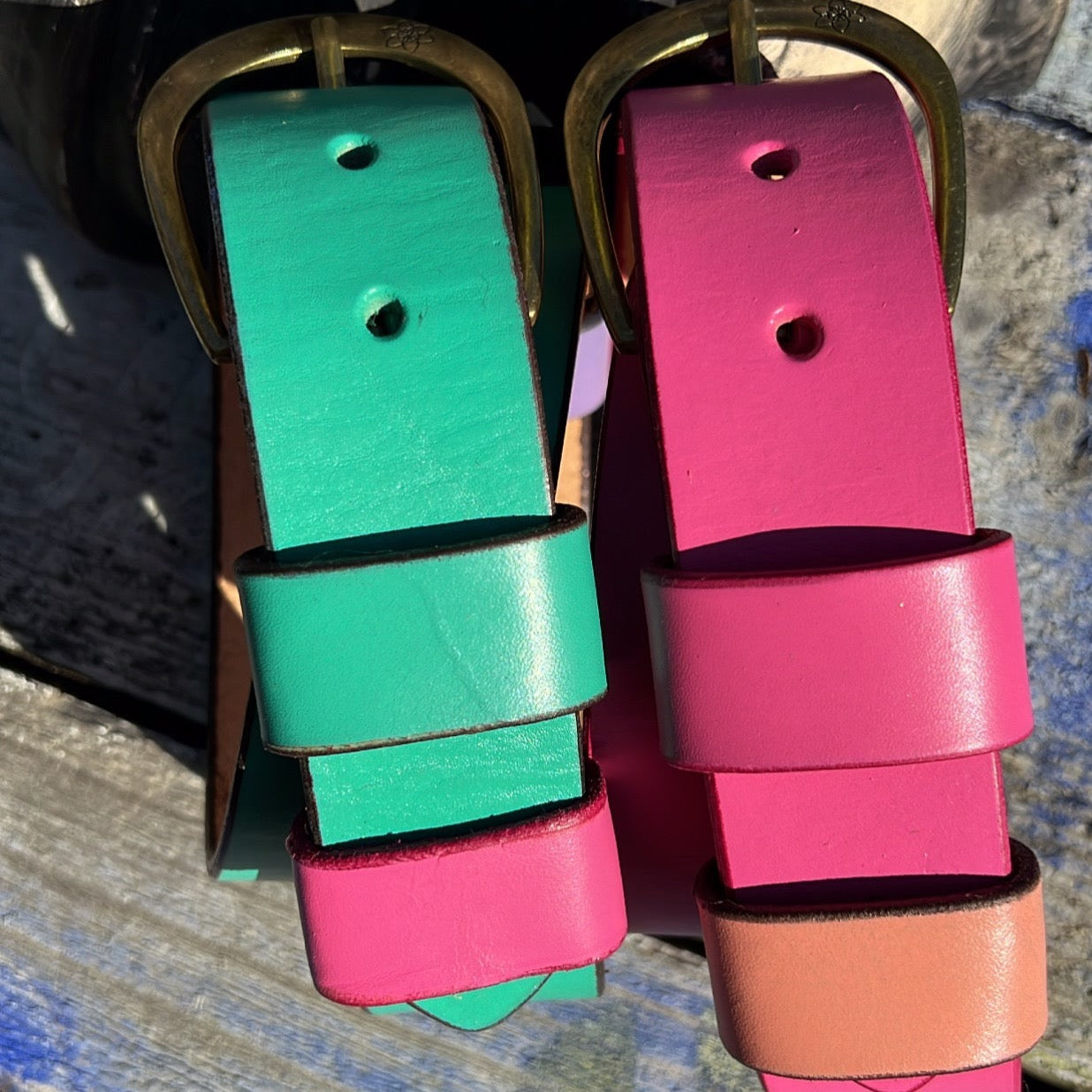 DOWK Pink Funki Belt with Rainbow Pastel Keepers