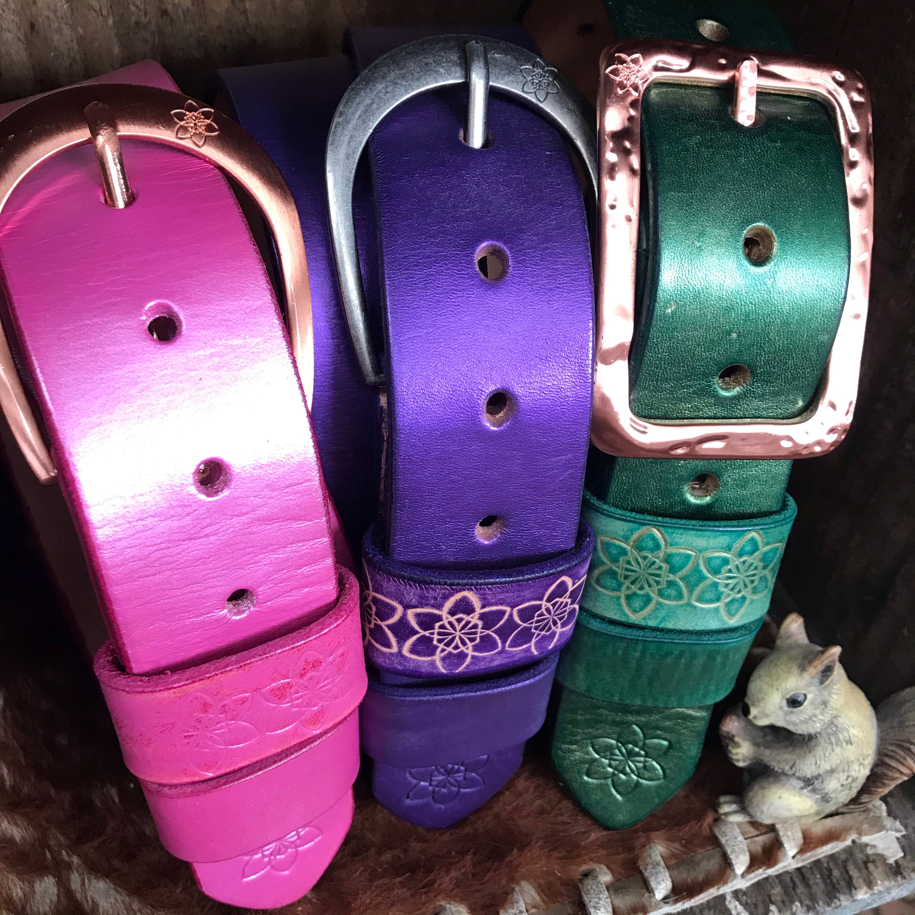 Metallic painted Leather Fairy Floss  'Funki'  Belt