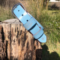Distressed Leather 'Funki'  Belt in Cornflower