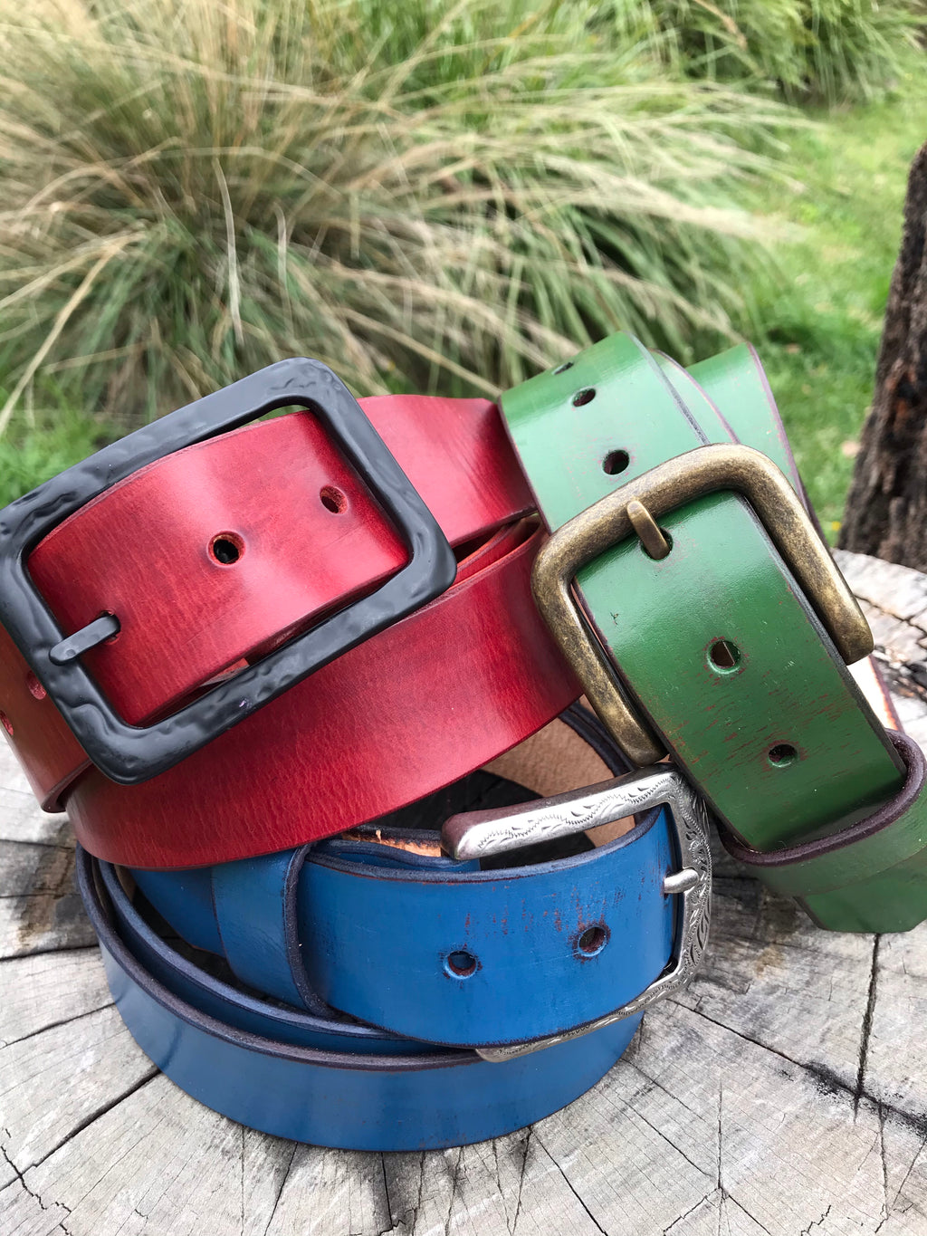 Boho Vintage Style 'Funki' Belt in FOREST Deep Green