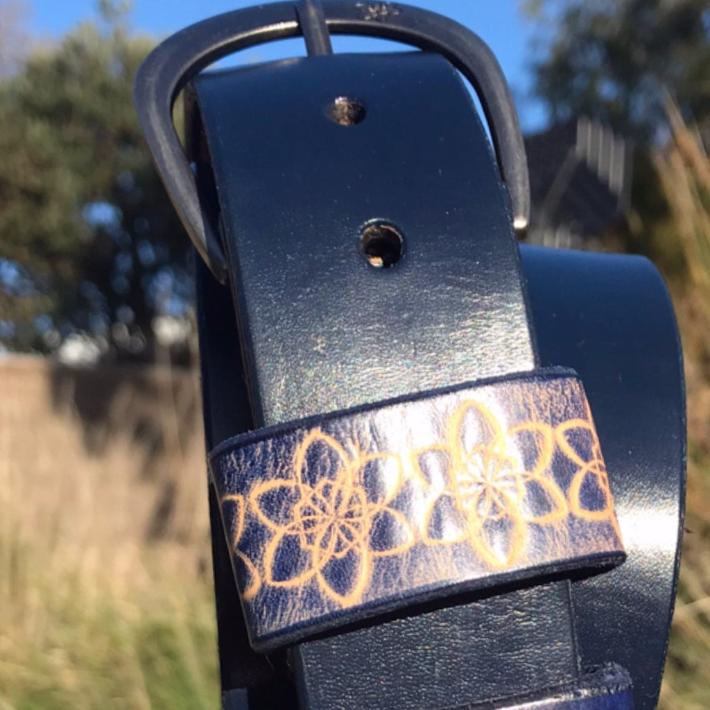 Boho Vintage Style 'GROOVI'  STRAIGHT Belt in INDIGO