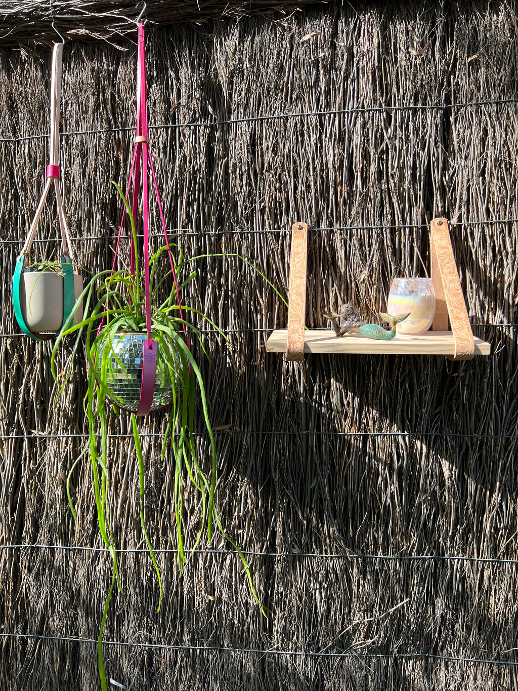 Leather Hanging Floating Shelf Brackets