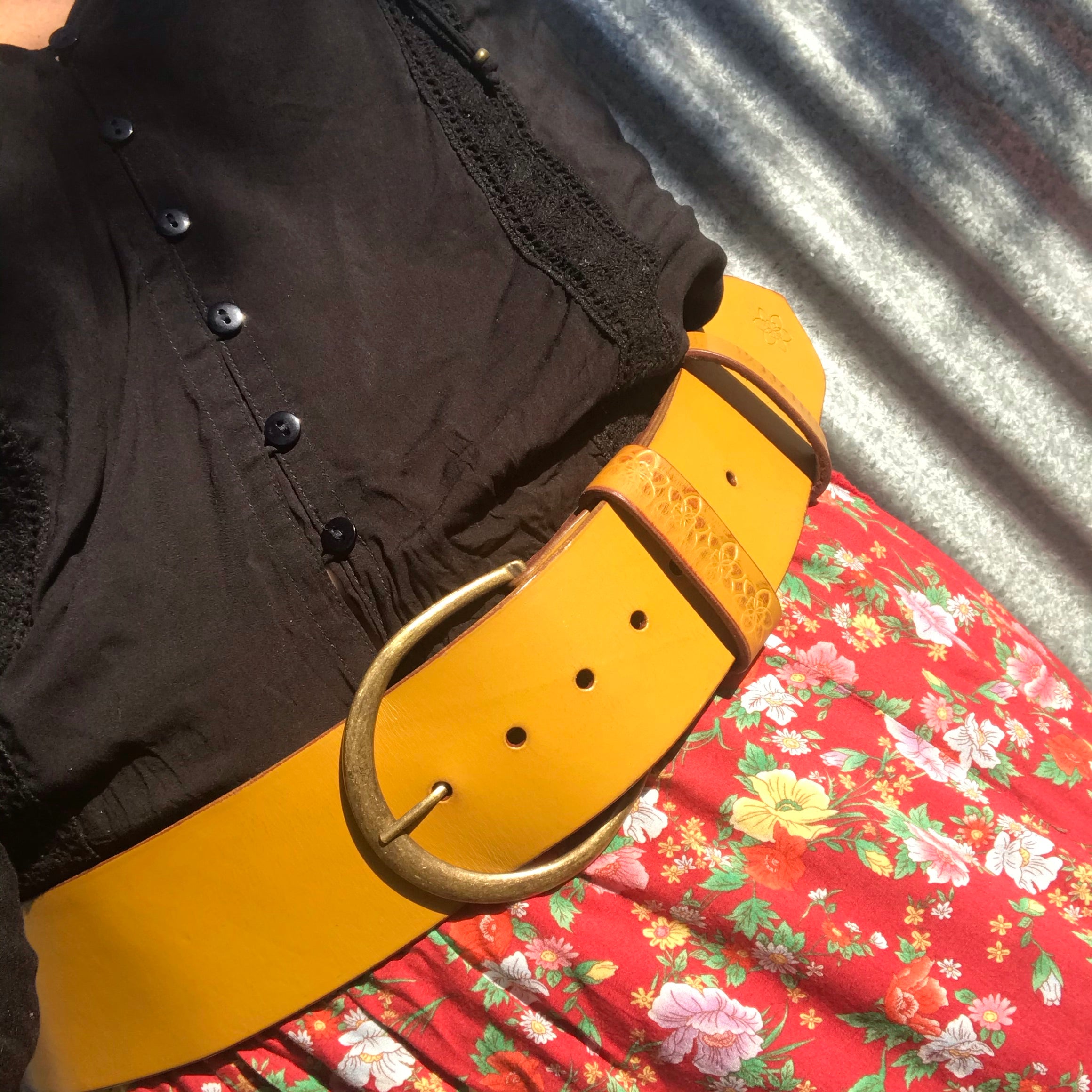 'Hippi' Wide Belt  MUSTARD