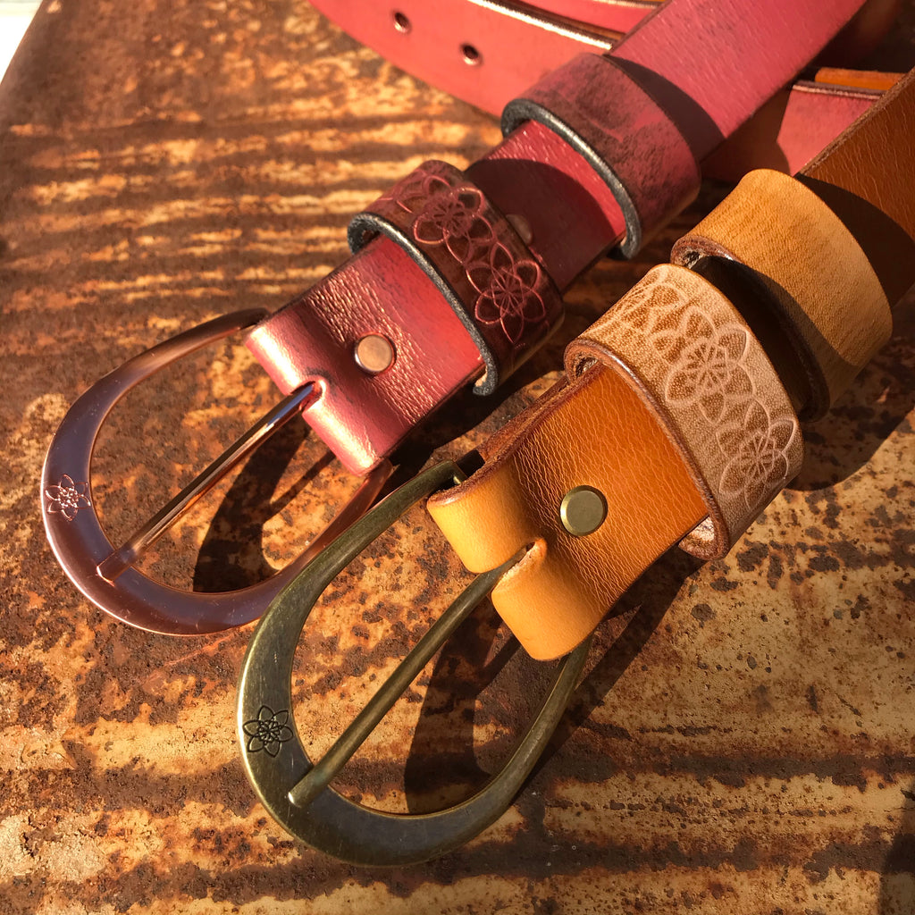 Distressed Leather HONEY Tan 'Funki' Belt